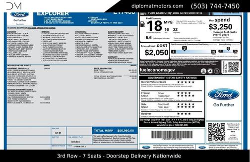 White Platinum Metallic Tri-Coat 2017 Ford Explorer sport