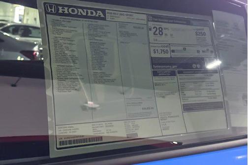 Boost Blue Pearl 2026 Honda HR-V 2WD Sport