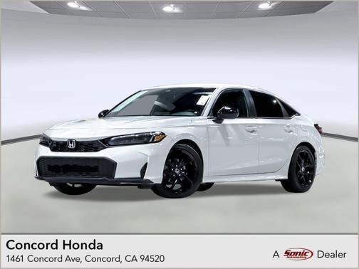 Platinum White Pearl 2025 Honda Civic Sport
