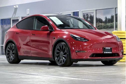 Red Multi-Coat 2021 Tesla Model Y Performance Dual Motor All-Wheel Drive