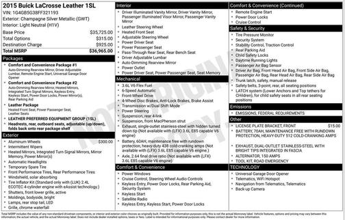 2015 Buick LaCrosse Leather