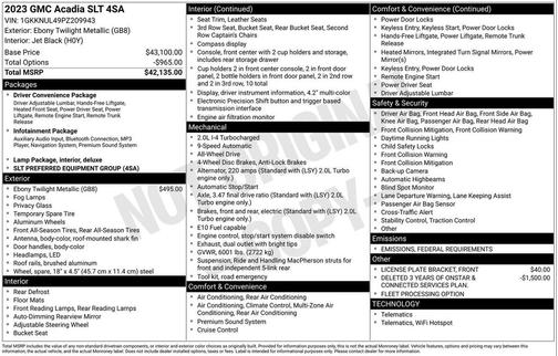 2023 GMC Acadia AWD SLT