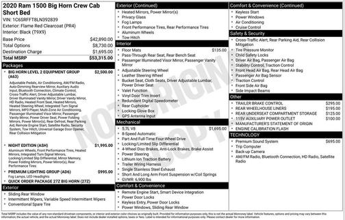 2020 RAM 1500 Big Horn/Lone Star