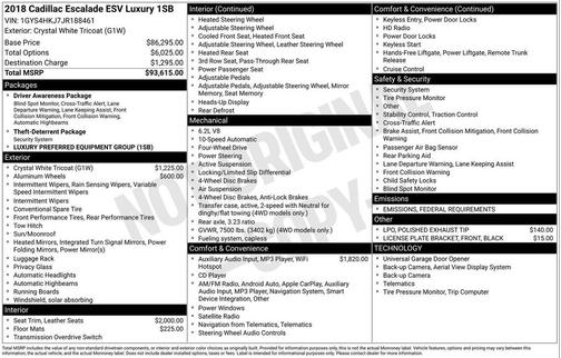 2018 Cadillac Escalade ESV Luxury