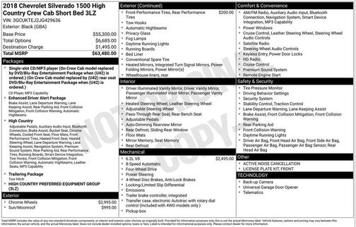 2018 Chevrolet Silverado 1500 High Country