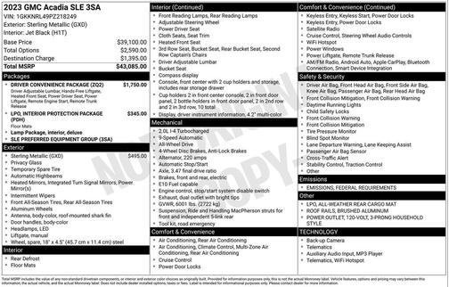 2023 GMC Acadia AWD SLE