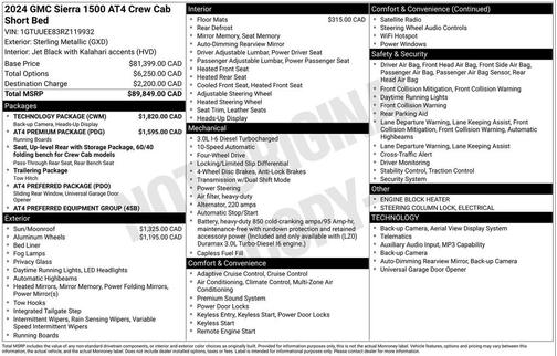 Sterling Metallic 2024 GMC Sierra 1500 AT4