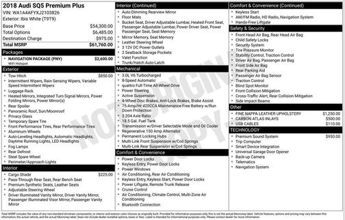 2018 Audi SQ5 3.0T Premium Plus