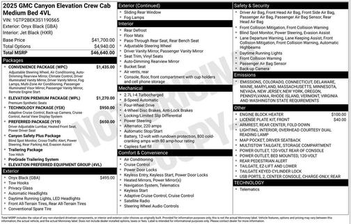 2025 GMC Canyon Elevation