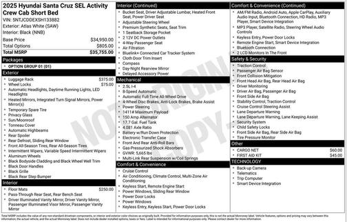 2025 Hyundai SANTA CRUZ SEL Activity