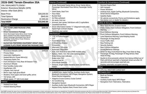 2026 GMC Terrain FWD Elevation