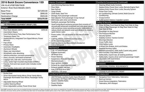 2016 Buick Encore Convenience