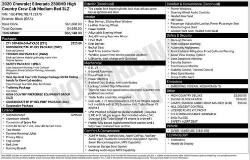 2020 Chevrolet Silverado 2500 High Country
