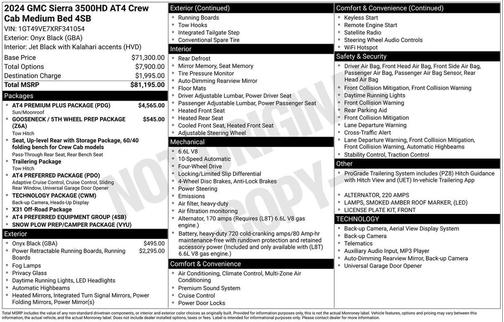 Onyx Black 2024 GMC Sierra 3500 AT4