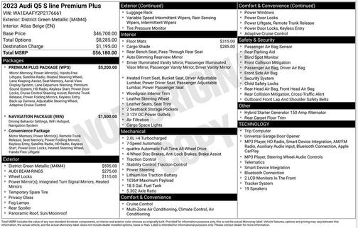 District Green Metallic 2023 Audi Q5 45 S line Premium Plus