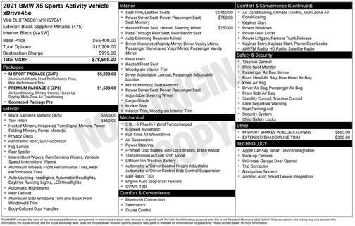 2021 BMW X5 PHEV xDrive45e