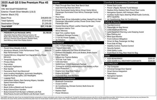 2025 Audi Q5 45 S line Premium Plus