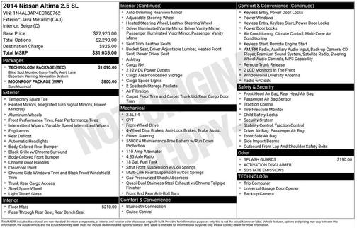 2014 Nissan Altima 2.5 SL