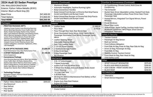 2024 Audi S3 Prestige TFSI quattro S tronic