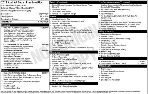 2019 Audi A4 2.0T Premium Plus