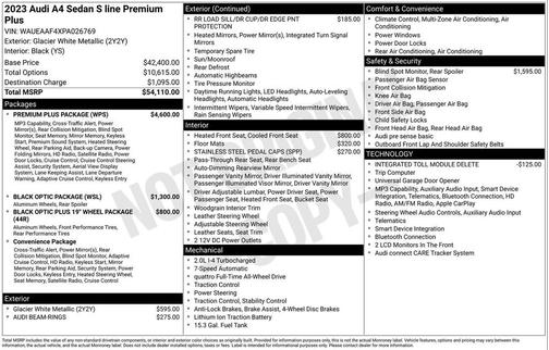 Glacier White Metallic 2023 Audi A4 45 S line Premium Plus