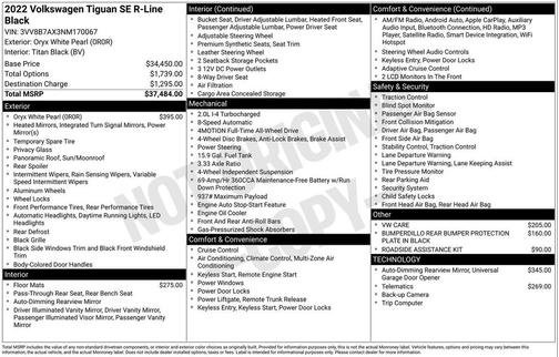 2022 Volkswagen Tiguan 2.0T SE R-Line Black 4MOTION