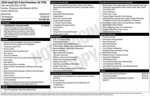 2024 Audi Q3 Premium 45 TFSI S line quattro Tiptronic
