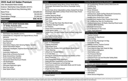 2022 Audi A3 Premium