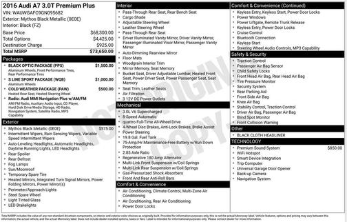 2016 Audi A7 3.0T Premium Plus