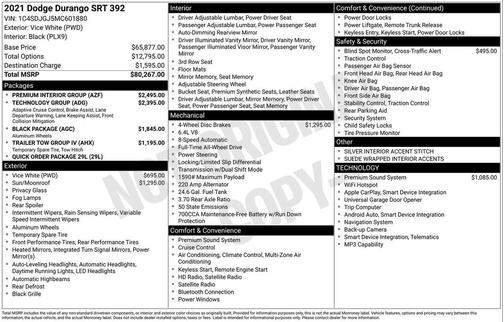 2021 Dodge Durango SRT 392 AWD