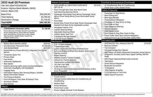 Mythos Black Metallic 2023 Audi Q5 40 Premium