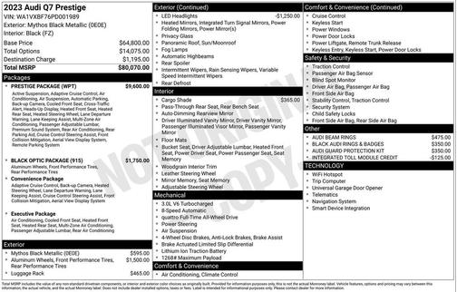 2023 Audi Q7 55 Prestige