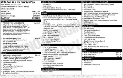 2023 Audi Q3 45 S line Premium Plus