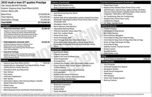 2023 Audi e-tron GT Prestige quattro