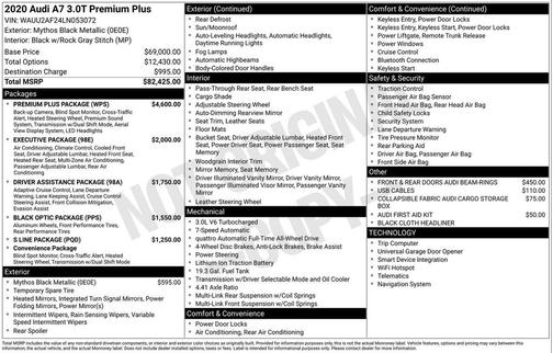 2020 Audi A7 55 Premium Plus
