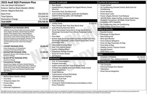 2023 Audi SQ5 3.0T Premium Plus