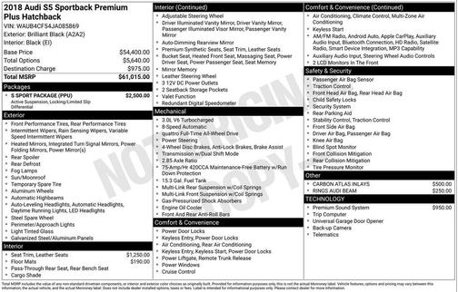2018 Audi S5 3.0T Premium Plus