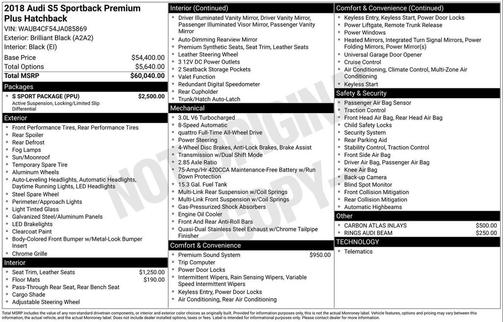 2018 Audi S5 3.0T Premium Plus