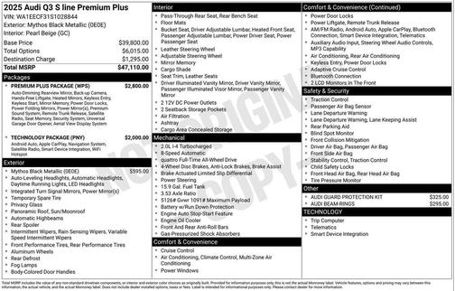 2025 Audi Q3 45 S line Premium Plus