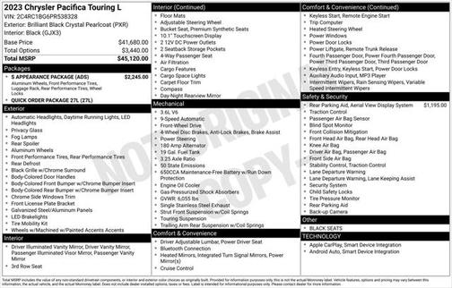 2023 Chrysler Pacifica Touring L