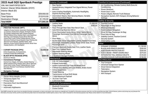 2023 Audi SQ5 3.0T Prestige