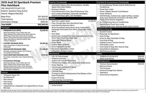 2020 Audi S5 Premium Plus TFSI quattro Tiptronic