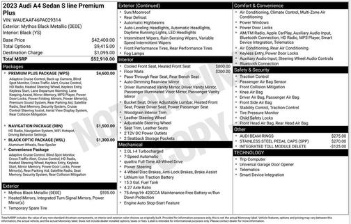 2023 Audi A4 45 S line Premium Plus