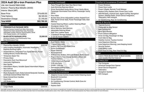 Plasma Blue Metallic 2024 Audi Q8 e-tron Premium Plus