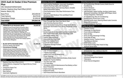 2023 Audi A4 45 S line Premium Plus