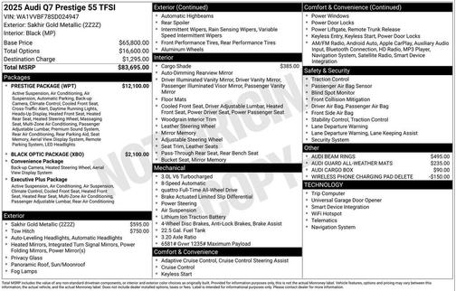 2025 Audi Q7 55 Prestige