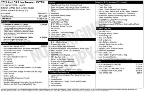 2024 Audi Q3 Premium 45 TFSI S line quattro Tiptronic