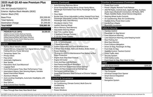 2025 Audi Q5 Premium Plus TFSI quattro S tronic
