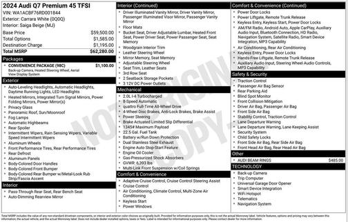 2024 Audi Q7 45 Premium