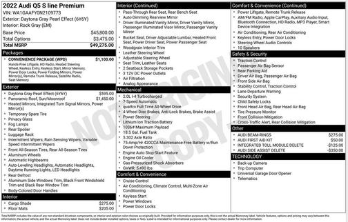 2022 Audi Q5 45 S line Premium